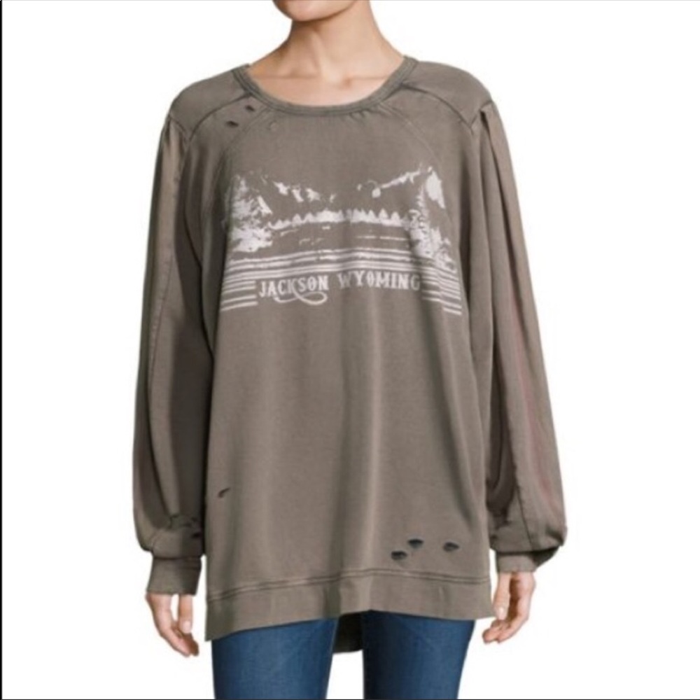 Free People Jackson Wyoming Distressed Sweater S
